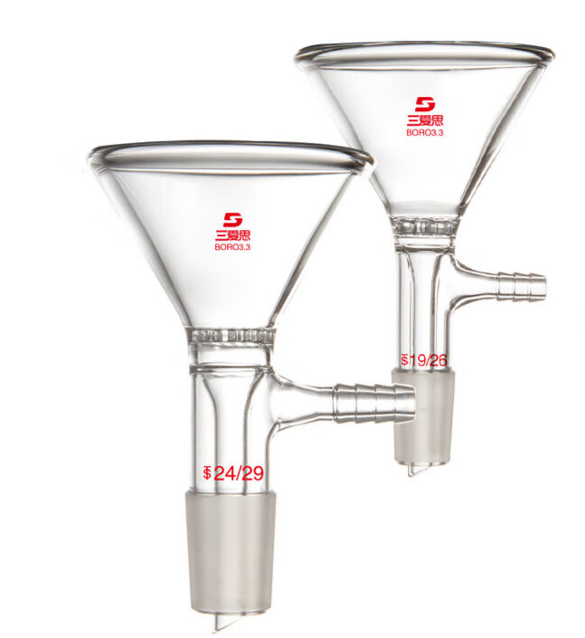 漏斗75 100mm具玻璃板激光打眼真空泵减压过滤 三角抽滤漏斗(29/32