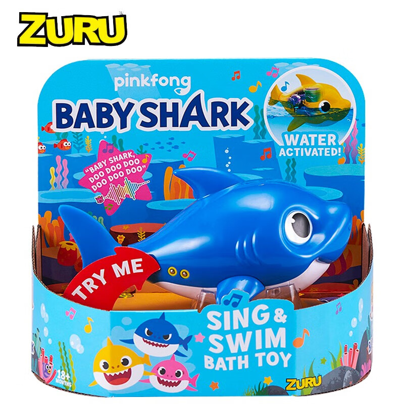 babyshark,babyshark琴谱 zuru乐波儿童洗澡戏水鲨鱼宝宝babyshark游戏电动小丑鱼美人鱼乌龟