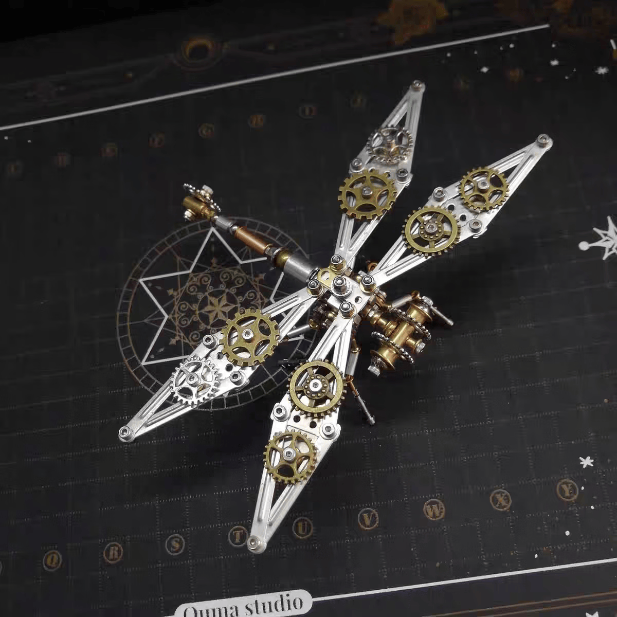 蒸汽朋克机械昆虫巨脉蜻蜓金属高难度拼装3d模型创意手工diy礼物 机械