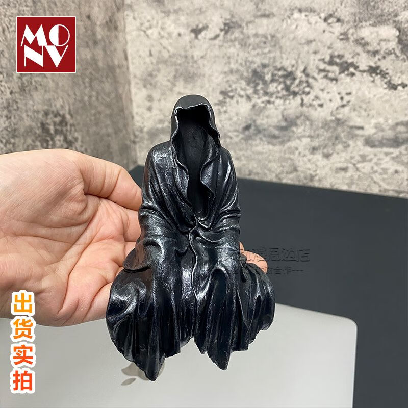 oqb江湖故人古风侠客摆件神秘黑衣人手办摆件 黑袍夜行者 车载机箱摆