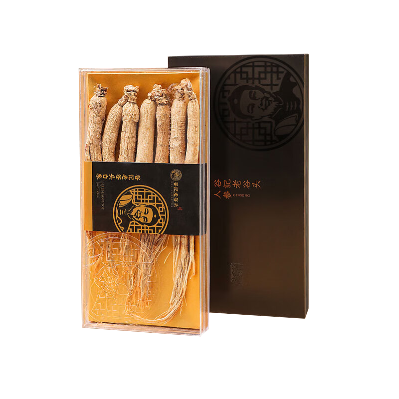老谷頭長白山人參東北特產(chǎn)人參泡酒煲湯80g白參干參整支生曬參禮品禮物