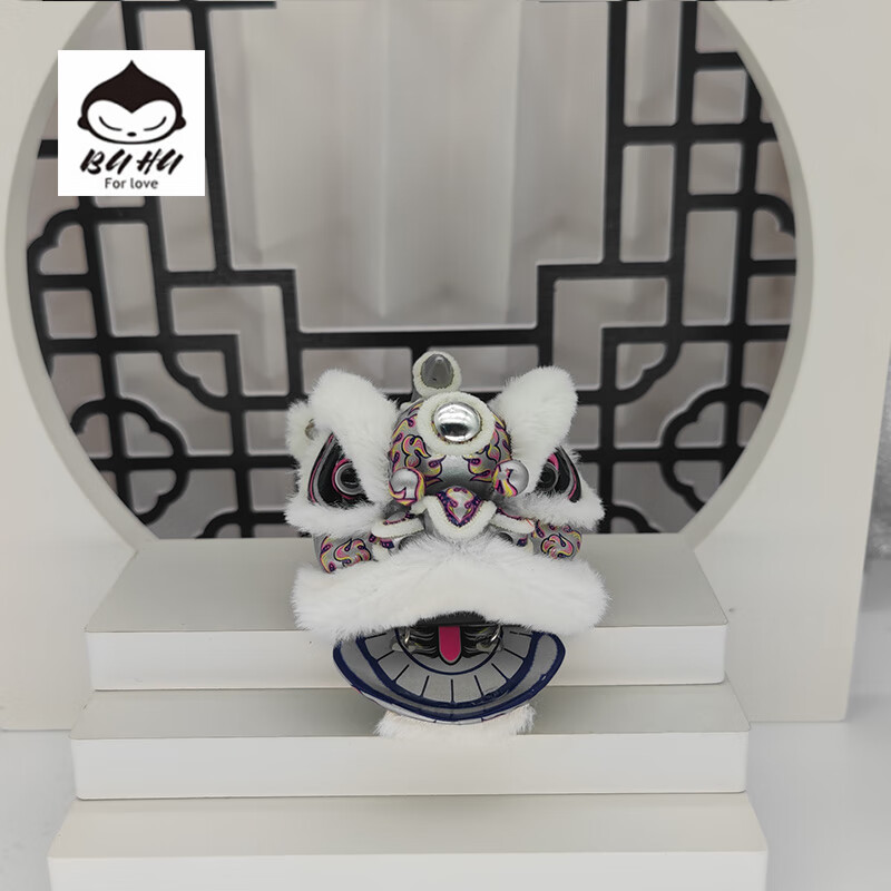 醒狮狮头小摆件 醒狮车摆件 狮头舞狮汽车摆件中控国风