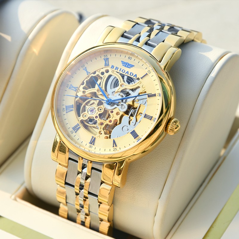宝茄达(brigada)男士手表机械 情侣手表一对 海鸥机芯手表机械手表男