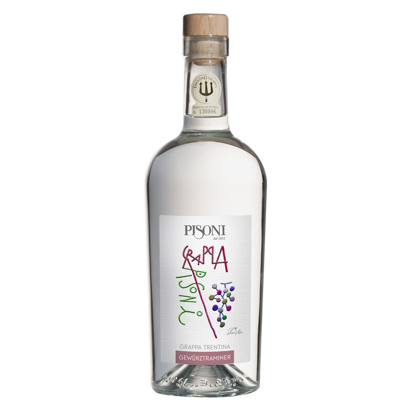 皮索尼酒厂格拉帕琼瑶浆果渣白兰地 grappa gewurztraminer 43度