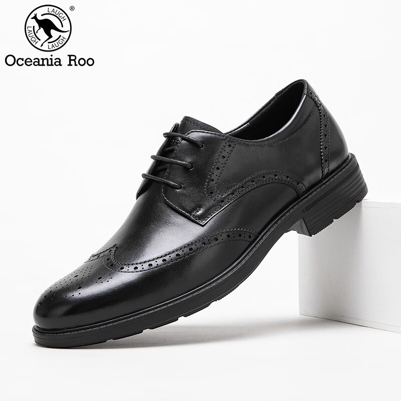 大洋洲袋鼠(oceania roo)皮鞋男鞋系带正装鞋春夏季德比鞋商务休闲牛
