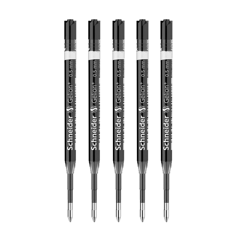 Schneider施耐德德國(guó)原裝進(jìn)口G2中性筆芯速干油墨日常商務(wù)辦公簽字筆芯歐標(biāo)通用中性筆替芯39筆芯 【黑色G2】5支0.5mm