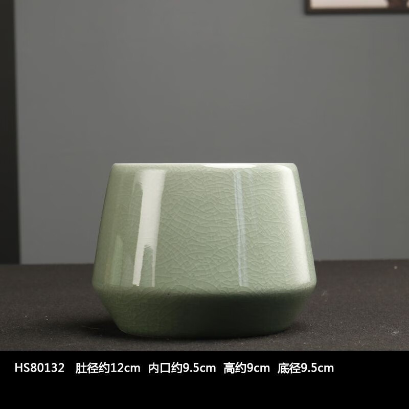 尘菁简约文竹花盆哥窑陶瓷小号蝴蝶兰专用多肉绿植盆载桌面微观造景盆