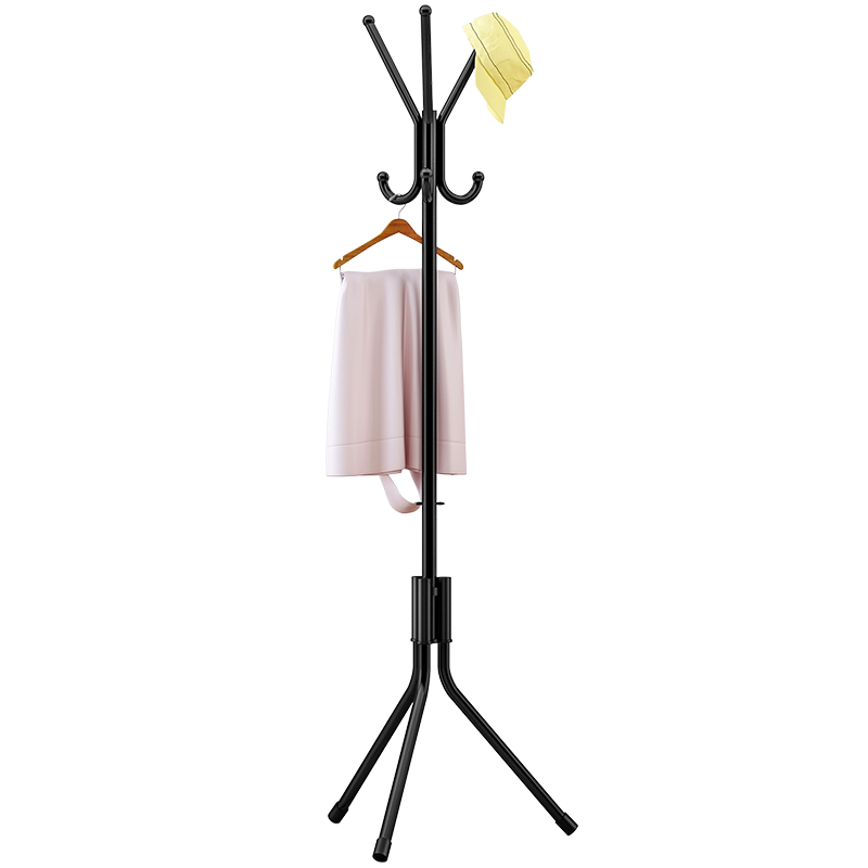 亚思特 简易衣架落地衣帽架卧室宿舍挂衣架晾衣服架子落地挂衣架立式衣架支架 03y黑色【C款高147】