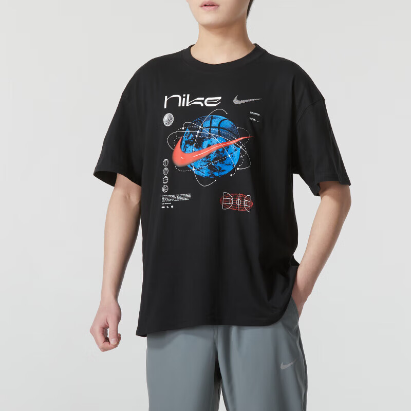 耐克（NIKE）男子 篮球系列 M90 TEE 休闲短袖T恤 FV8419-010/黑色 2XL