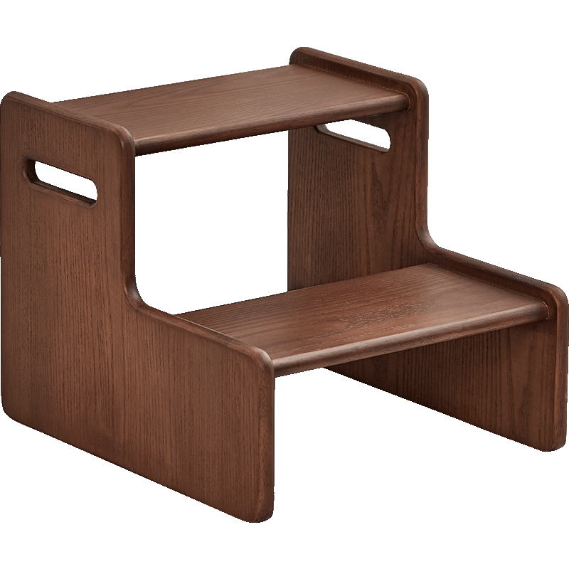 初心实木凳子可折叠家用梯凳节省空间梯子凳白蜡木三步梯小凳子 实木二步小梯凳30cm