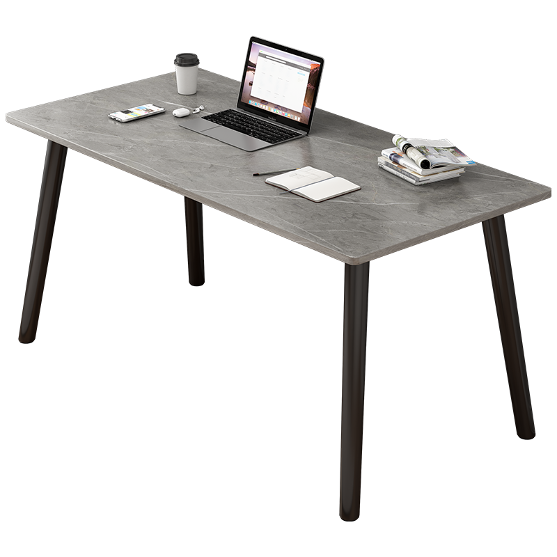 米昊电脑桌台式家用简约实木腿学生学习写字桌卧室书桌简易小桌子 【店长推荐】摩尔石纹色100*50cm