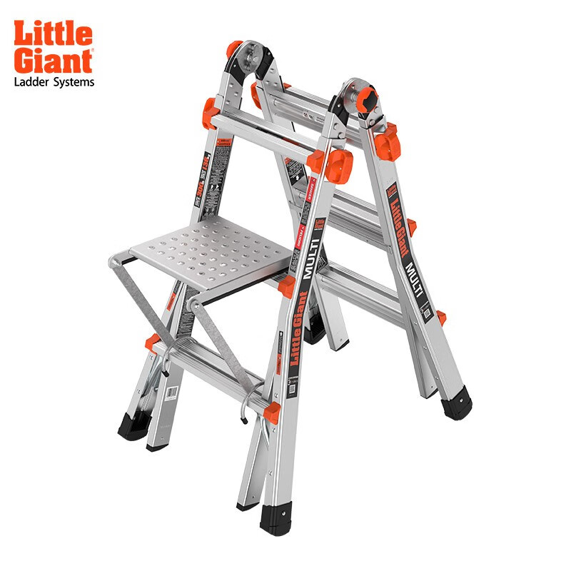雷都捷特美國(guó)小巨人多功能伸縮梯子附件工作臺(tái)寬版站立臺(tái) 3步伸縮梯16513+踏臺(tái)10104