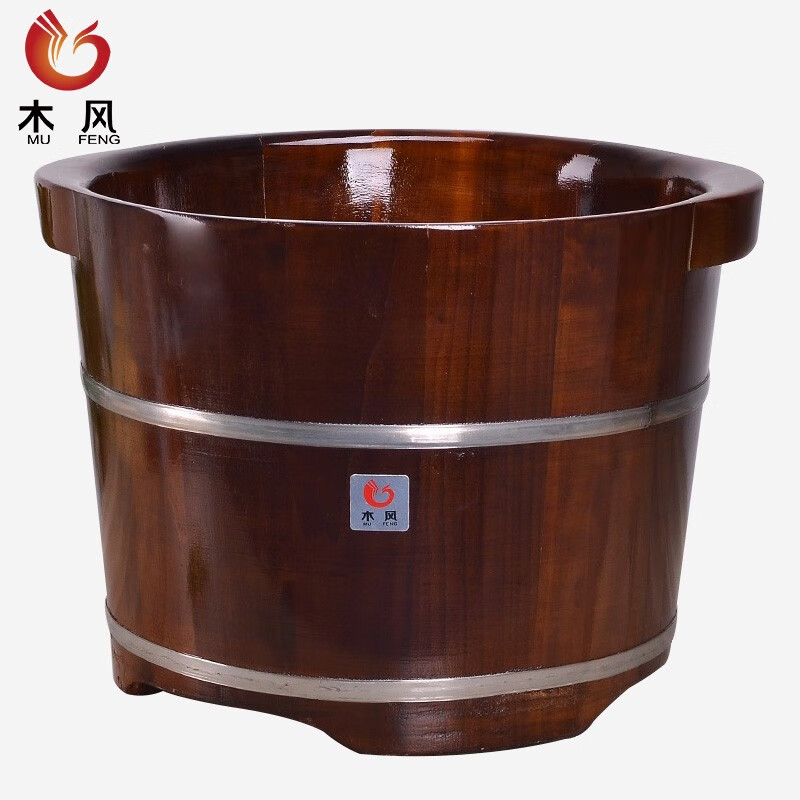 木风 足浴桶实木桶泡脚桶洗脚盆家用养生木盆足疗盆 【碳化木】不发霉