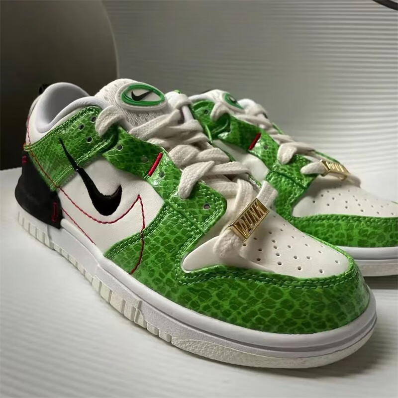 耐克女鞋 nike dunk low disrupt2 米白绿双钩解构板鞋 dh4402