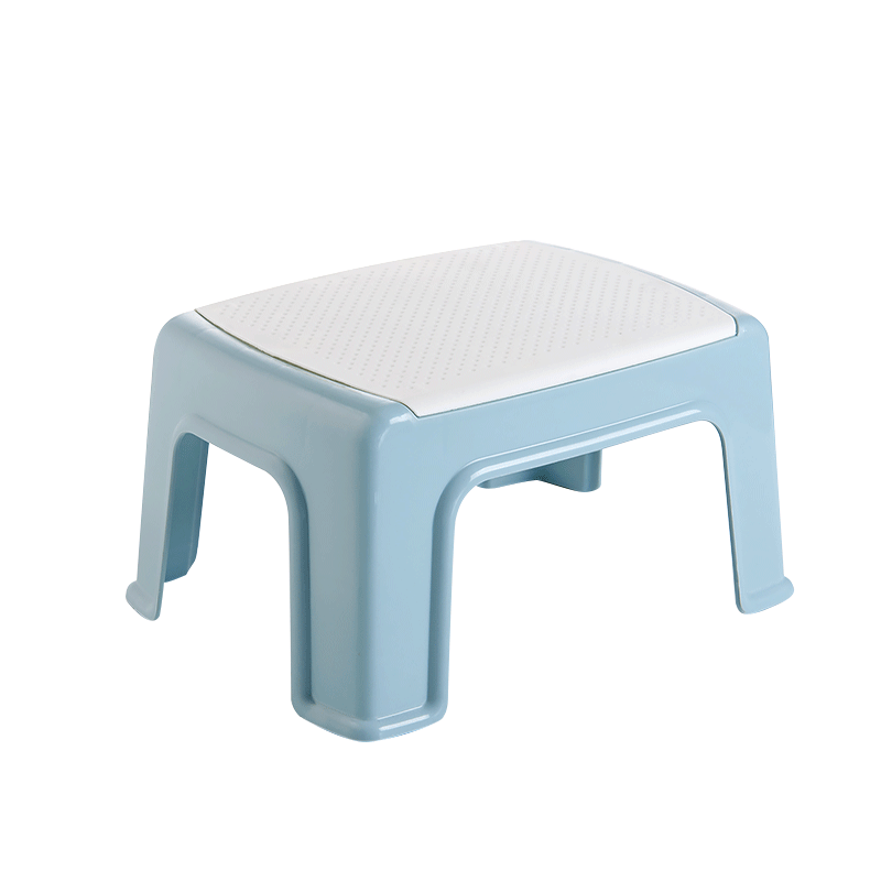 好尔凳子塑料凳子洗衣服小板凳小孩换鞋凳防滑中号1个装 北欧蓝色 高度21cm