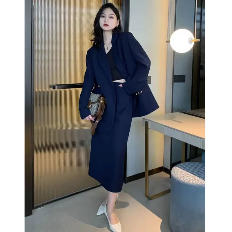 藏青色半裙 m 适合120斤内