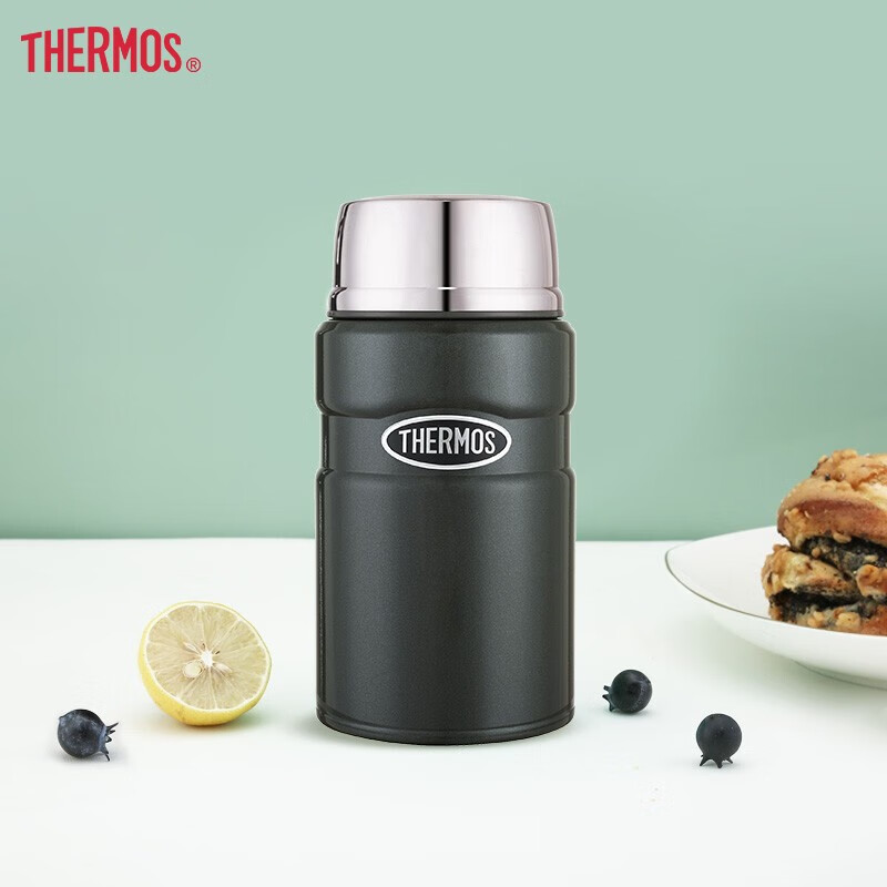 膳魔师（THERMOS）焖烧杯不锈钢保温饭盒焖烧罐户外便携带餐闷粥杯 TCLF-720S-AGR深绿色 720ml