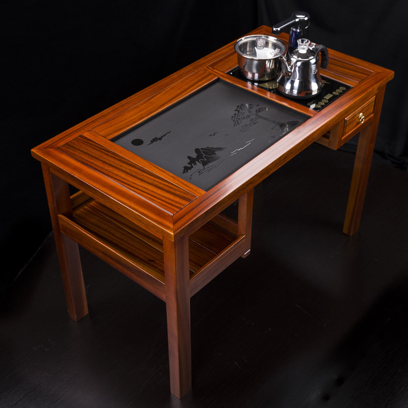 仙袋 泡茶台功夫茶几小号沙比利木茶桌新中式茶桌椅组合实木 刚花单