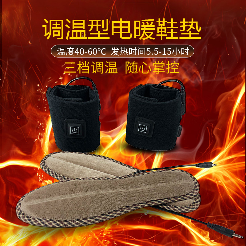 明爱锂电池可调温充电鞋垫发热鞋垫保暖鞋垫电暖鞋垫加热鞋垫可行走男女 可调温39-40码(长度25CM）发热6-13小时