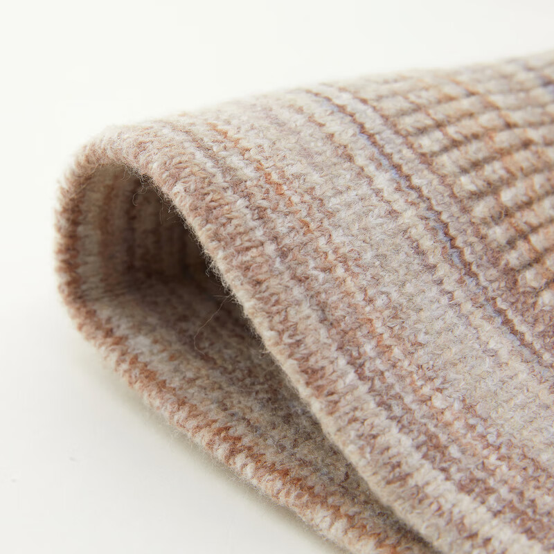 OVV秋冬热卖经典简约柔软保暖渐变针织渔夫帽 燕麦条纹A3 56-58