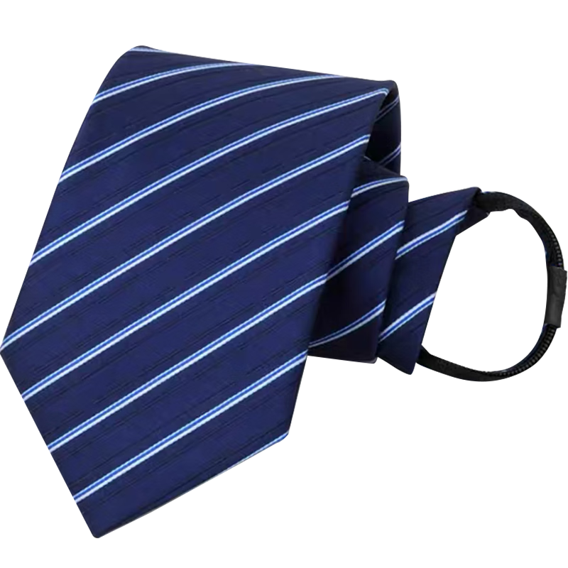班哲尼领带拉链男正装商务上班职场面试免打结懒人8cm时尚领带礼盒装