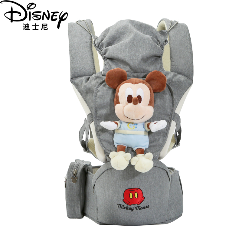 （DISNEY）迪士尼腰凳礼盒婴儿用品新生儿套装刚出生宝宝满月百天周岁礼物母婴背带 06:款式浅灰色