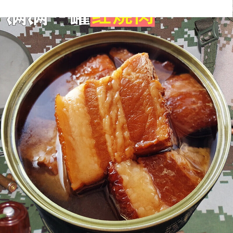 虎钢馋红烧猪肉罐头500g户外军熟食 午餐代餐宿舍户外即食红烧肉 1罐