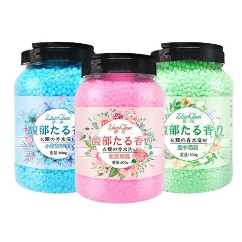朝纯800克留香珠大容量持久留香洗衣服家用洗衣护衣柔顺香珠 绿色果香 800g 1瓶