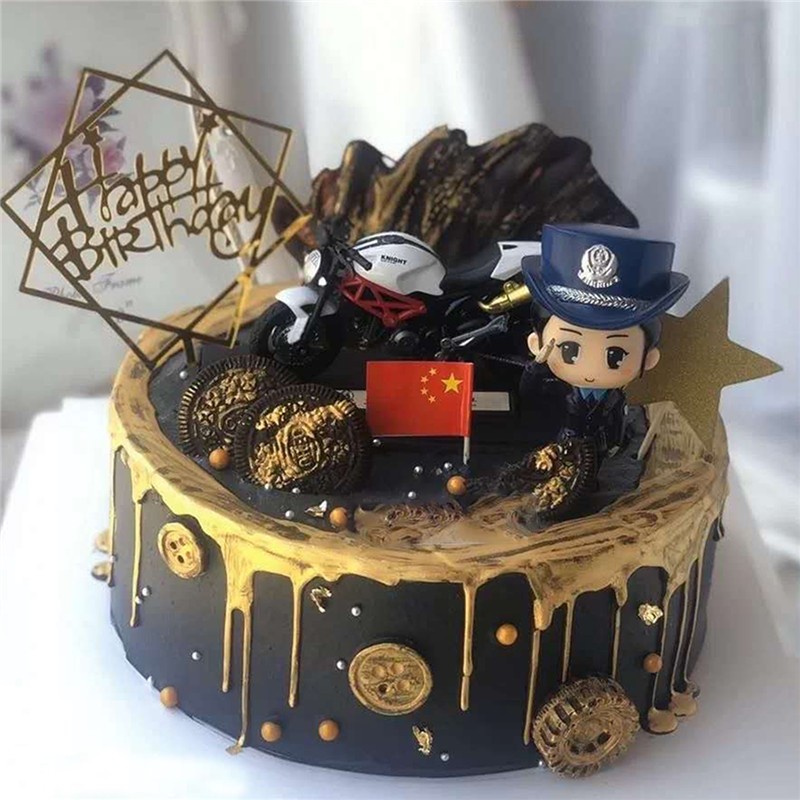芙滋窝创意警察生日蛋糕交警女警警车公安蛋糕男孩女孩全国同城配送 t