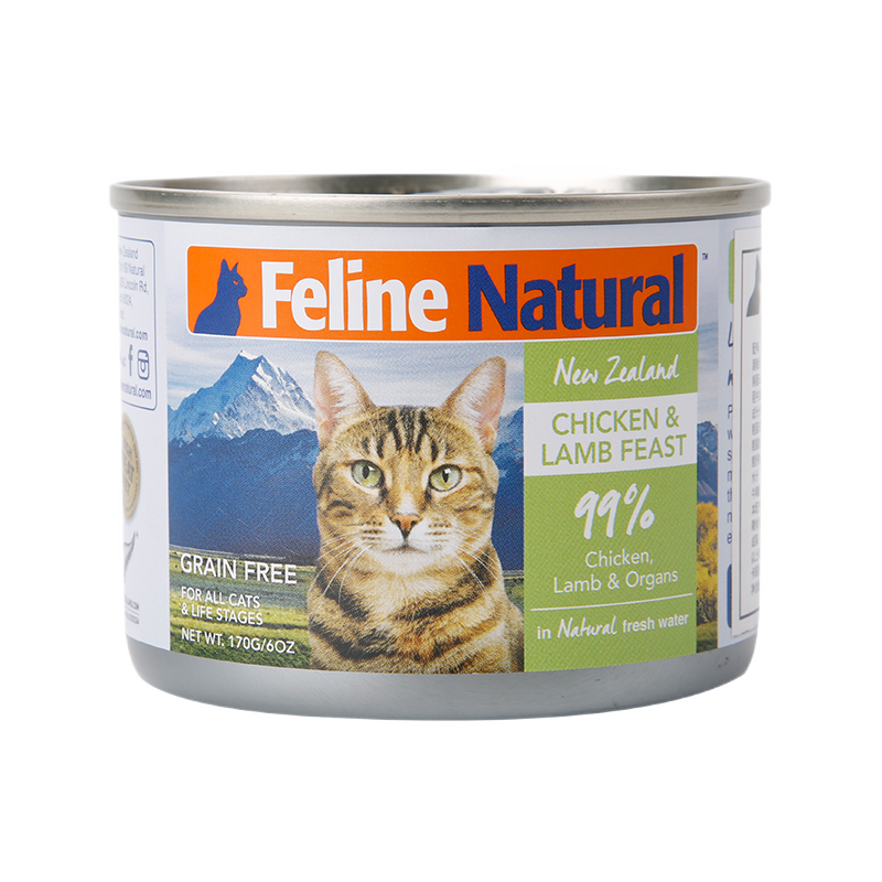 K9猫罐头 Feline新西兰进口成猫幼猫天然无谷猫主食罐头 鸡肉&羊肉170g