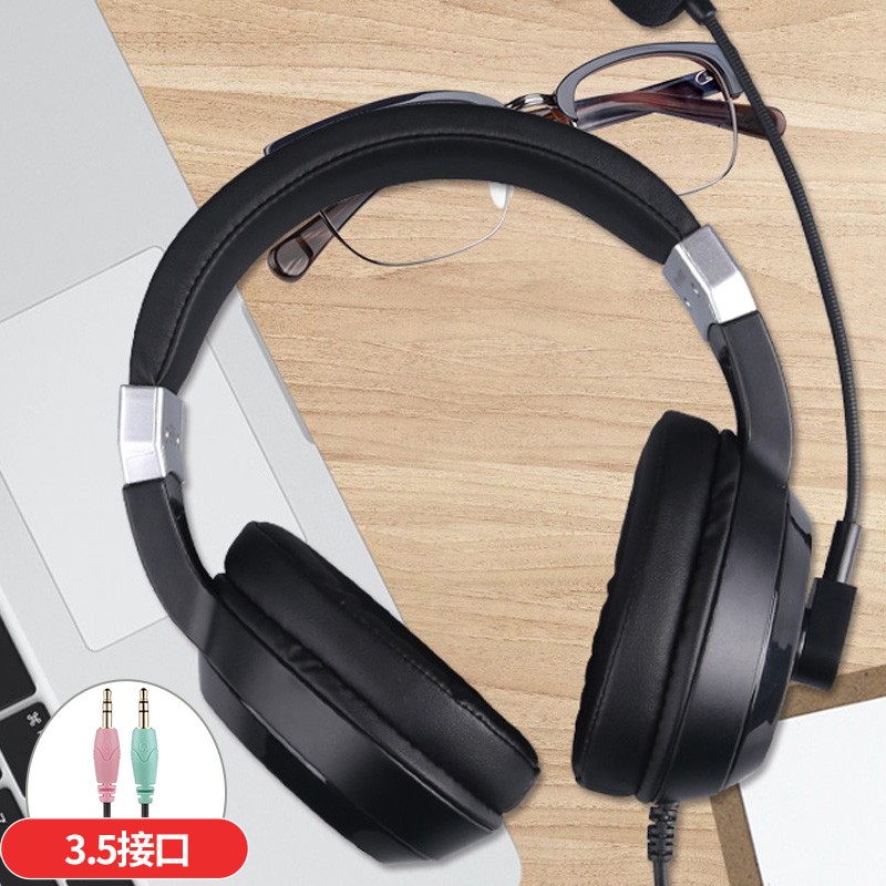 声籁E28 考试专用有线耳机 降噪头戴式网课学习 录音电教英语口语中考高考听力听说考试耳麦 3.5圆口双插头-双孔电脑听说考试