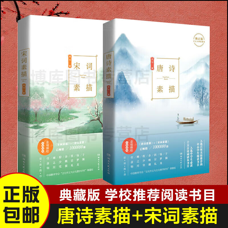 正版 唐诗素描+宋词素描 共两本 曾冬意境读本 中国古诗词鉴赏 古代诗词文学中学生小学生初中生课外读