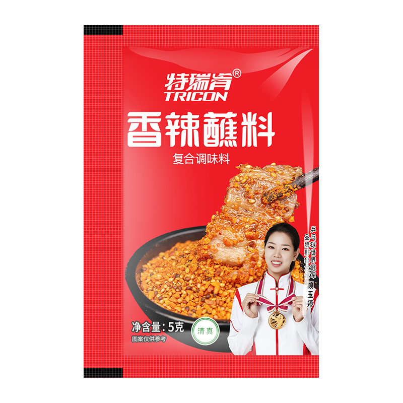 特瑞肯(TRICON)燒烤撒料 火鍋烤肉蘸料 芝麻花生碎五香辣椒面便攜帶小包裝調(diào)味料 香辣烤肉蘸料*40袋