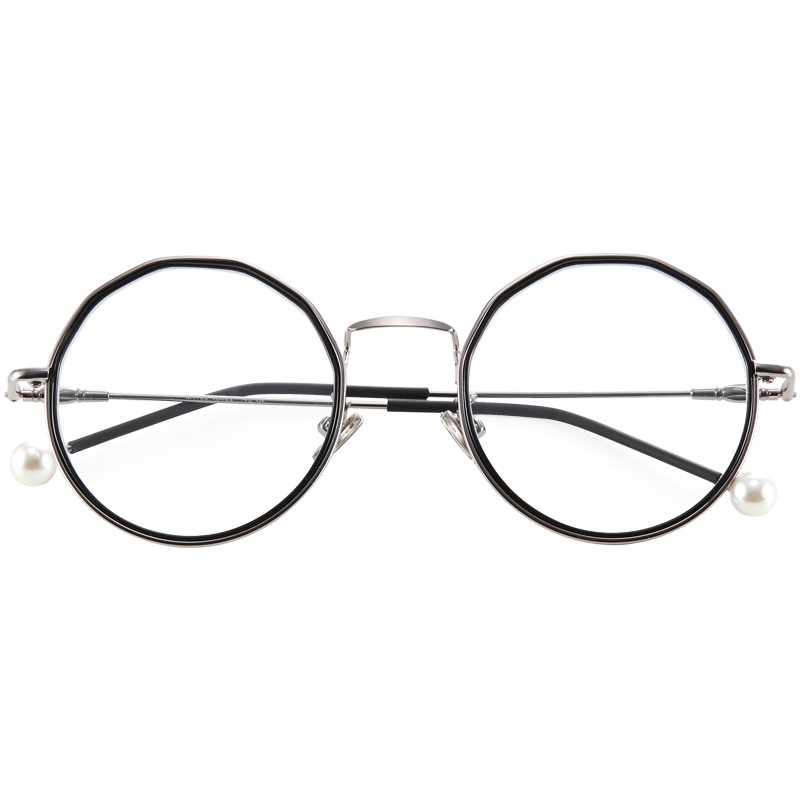 万新（WAN XIN） 万新近视眼镜防蓝光辐射非球面现片配眼镜框男女0-1500度配成品眼镜 金属-全框-2037BK-黑色 1.67多屏防蓝光镜片（近视特薄）10026729407610