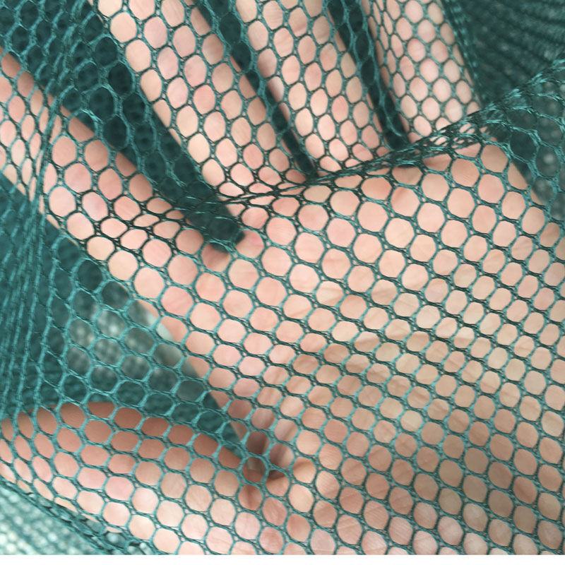 两腿跑经编网眼布/渔网布料/鱼缸隔离网/鱼网饵料袋布六角网眼布 绿色色2米宽