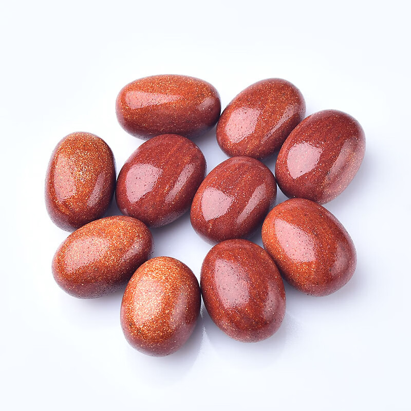 四季春合成金砂石椭圆型大颗粒摆件红金砂原石鱼缸花盆造景矿石标本