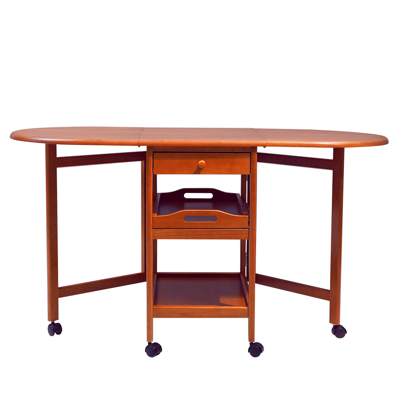 乔治木易 餐桌进口实木折叠桌子家用小户型折叠餐桌可移动现代简约折叠餐桌吃饭桌子 双边折叠桌  【蜜糖色】【131cm】