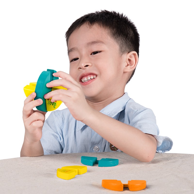 巧手鲁班 孔明锁鲁班球木质玩具 积木儿童益智玩具 大脑开发 老少皆宜 传统榫卯结构玩具 炫彩鲁班球