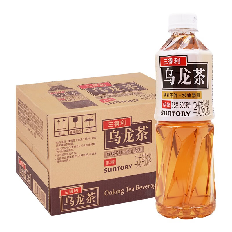 三得利(suntory)乌龙茶饮料 沁柠水 500ml15瓶6瓶季茶饮品聚餐火锅