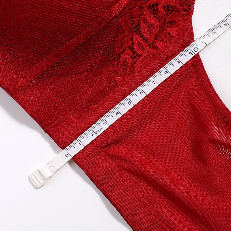 夏.娃.之.秀内衣女聚拢调整型防下垂包容侧收蕾丝软钢圈文胸内衣3747 暗红 80A /36A(上薄下厚杯约3.5CM)