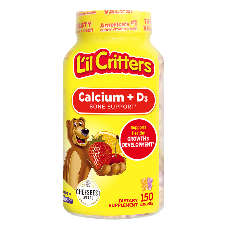 小熊糖 L’ilCritters丽贵 d3 钙 维生素d 儿童营养软糖 零食 150粒 2岁及以上 美国进口 88.1元