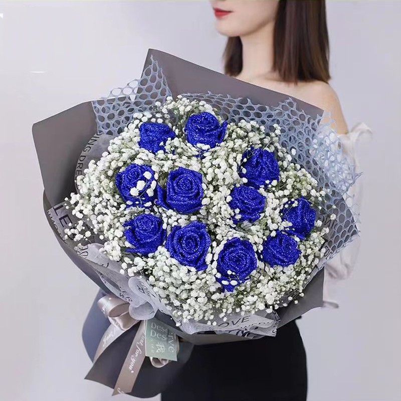 宠小宝鲜花全国同城配送上门蓝色妖姬礼盒玫瑰花束情人节礼物送女友