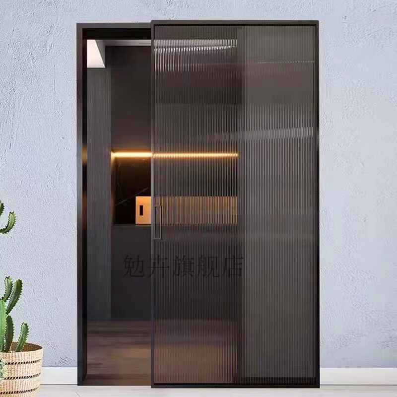 锐酬幽灵门无轨移门平移门厨房窄边门谷仓门隐形轨道卫生间玻璃推拉门