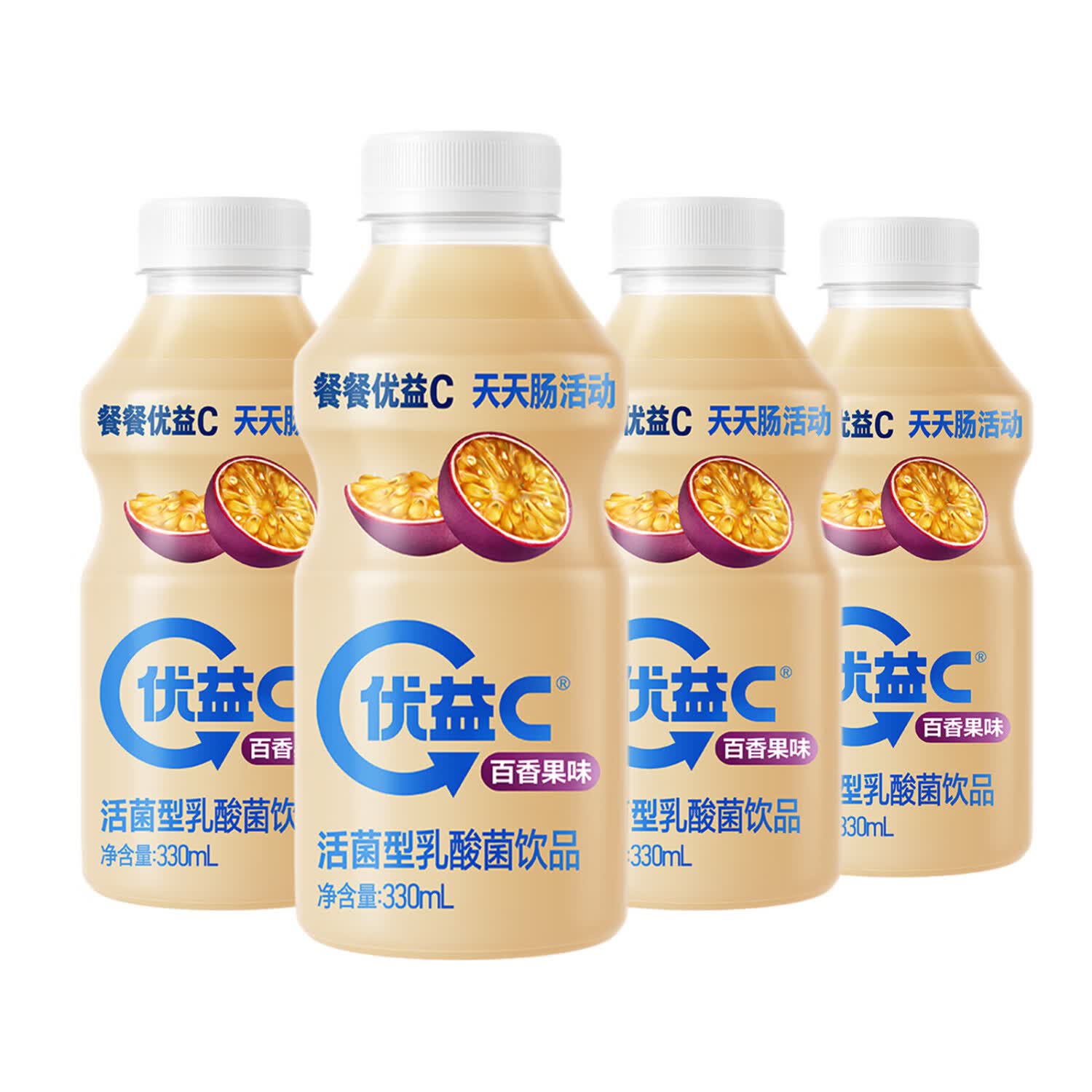 蒙牛优益C0脂活性益生菌乳酸菌饮料百香果味330ml*4 冷藏饮料饮品