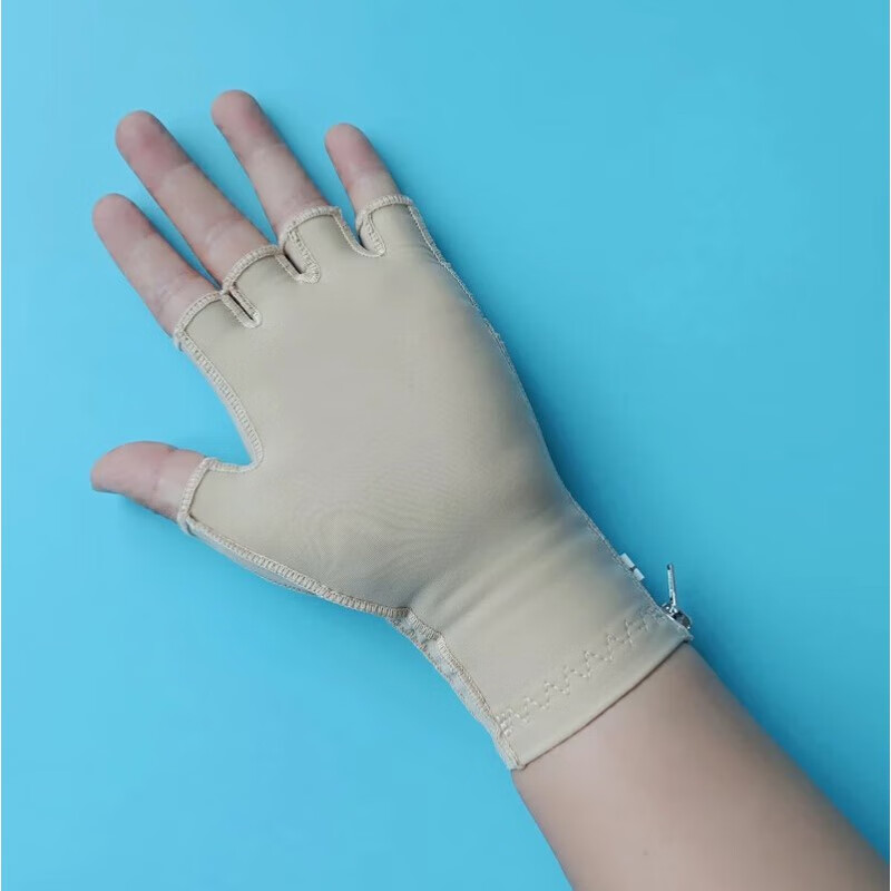 烧伤弹力套医用疤痕加压烧伤烫伤压力套手臂套手套手掌压力衣 半指2只