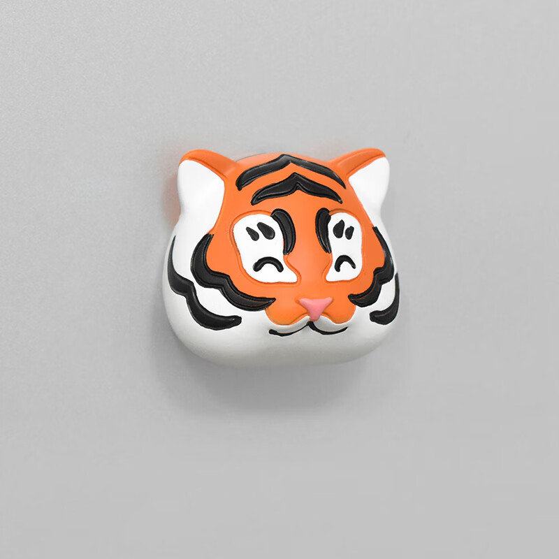 冰箱贴 创意卡通老虎冰箱贴可爱春节磁铁装饰贴sn9475 老虎头(单个)