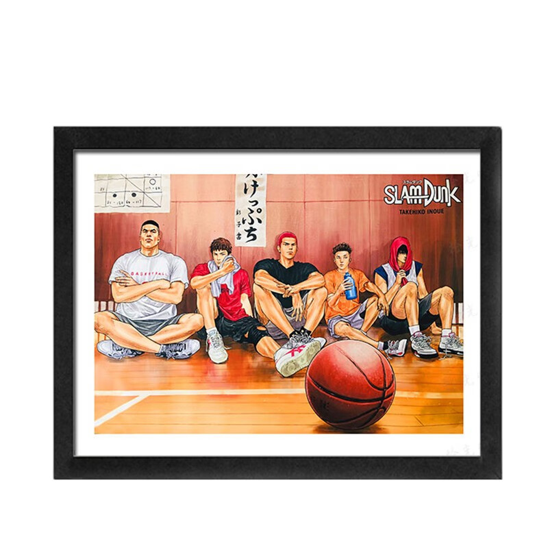 灌篮高手挂画装饰画樱木再编版漫画决战前夜海报仙道原画 01#(黑色