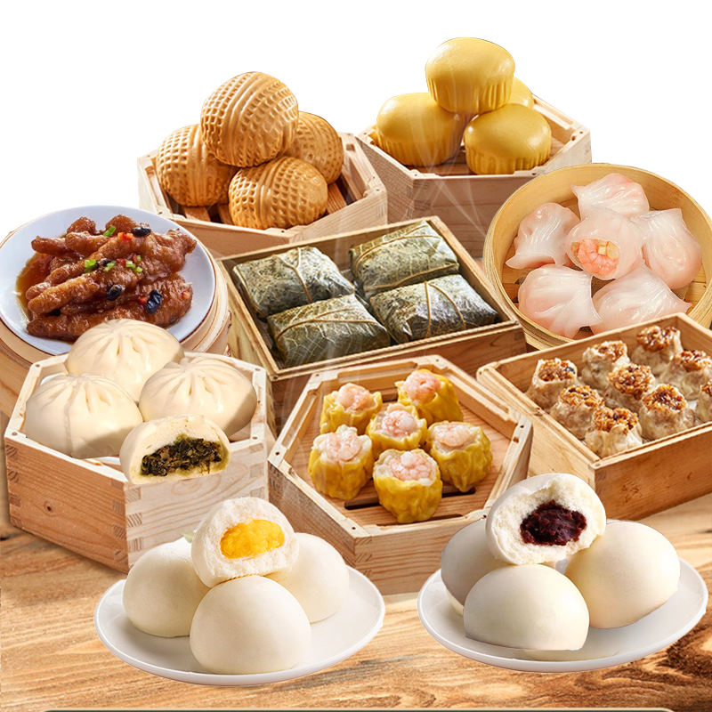 食芳溢广式早茶点心虾饺皇凤爪加热即食营养早餐半成品粤式茶点心速食