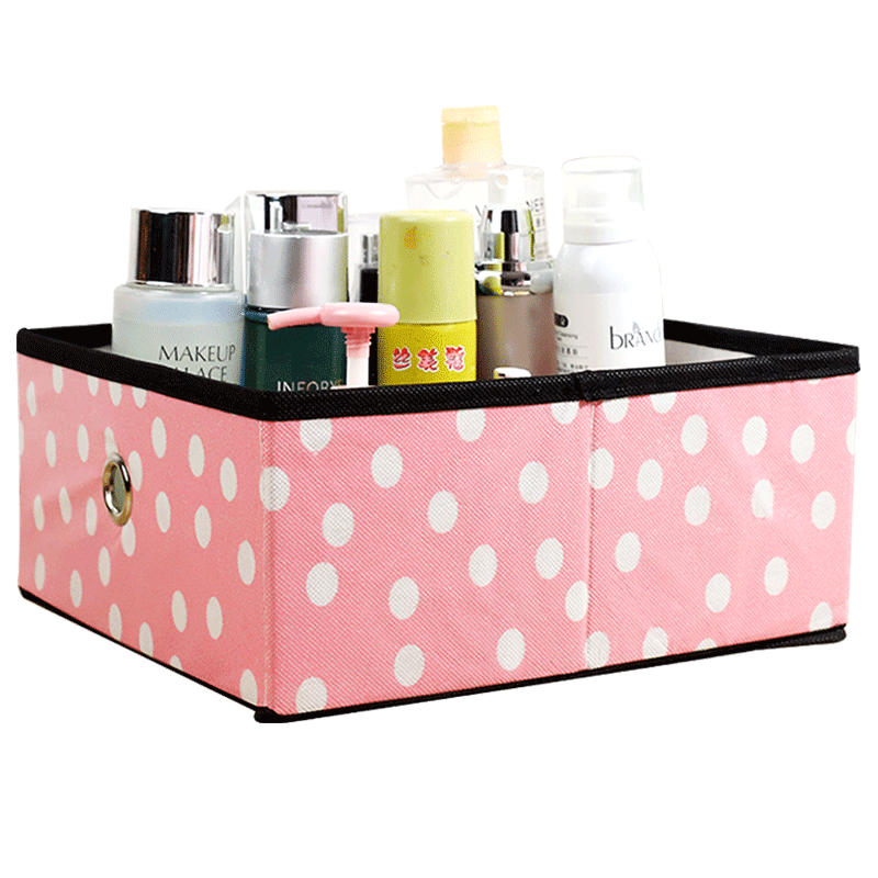 思故轩 简易家用布艺收纳盒桌面内衣裤袜子储物收纳箱抽屉式首饰盒文胸整理箱两个装S1011 粉色蝴蝶-两个装