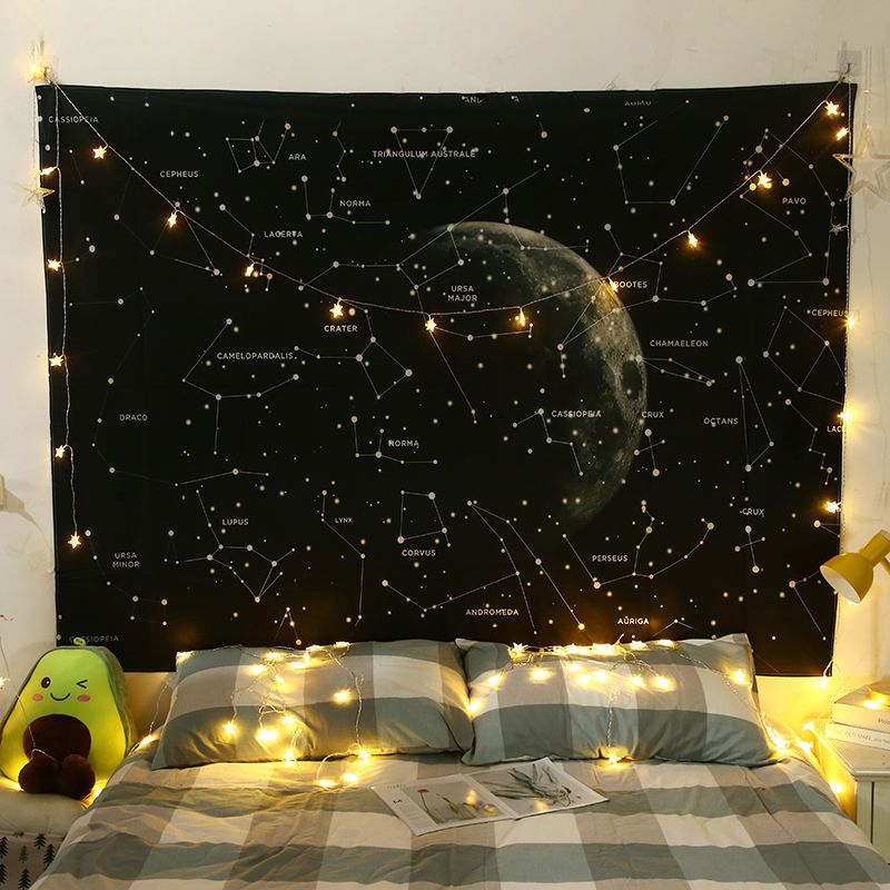 房间装饰布直播间卧室宿舍床头挂毯背景 #/黑色星空 200*150cm 安装包